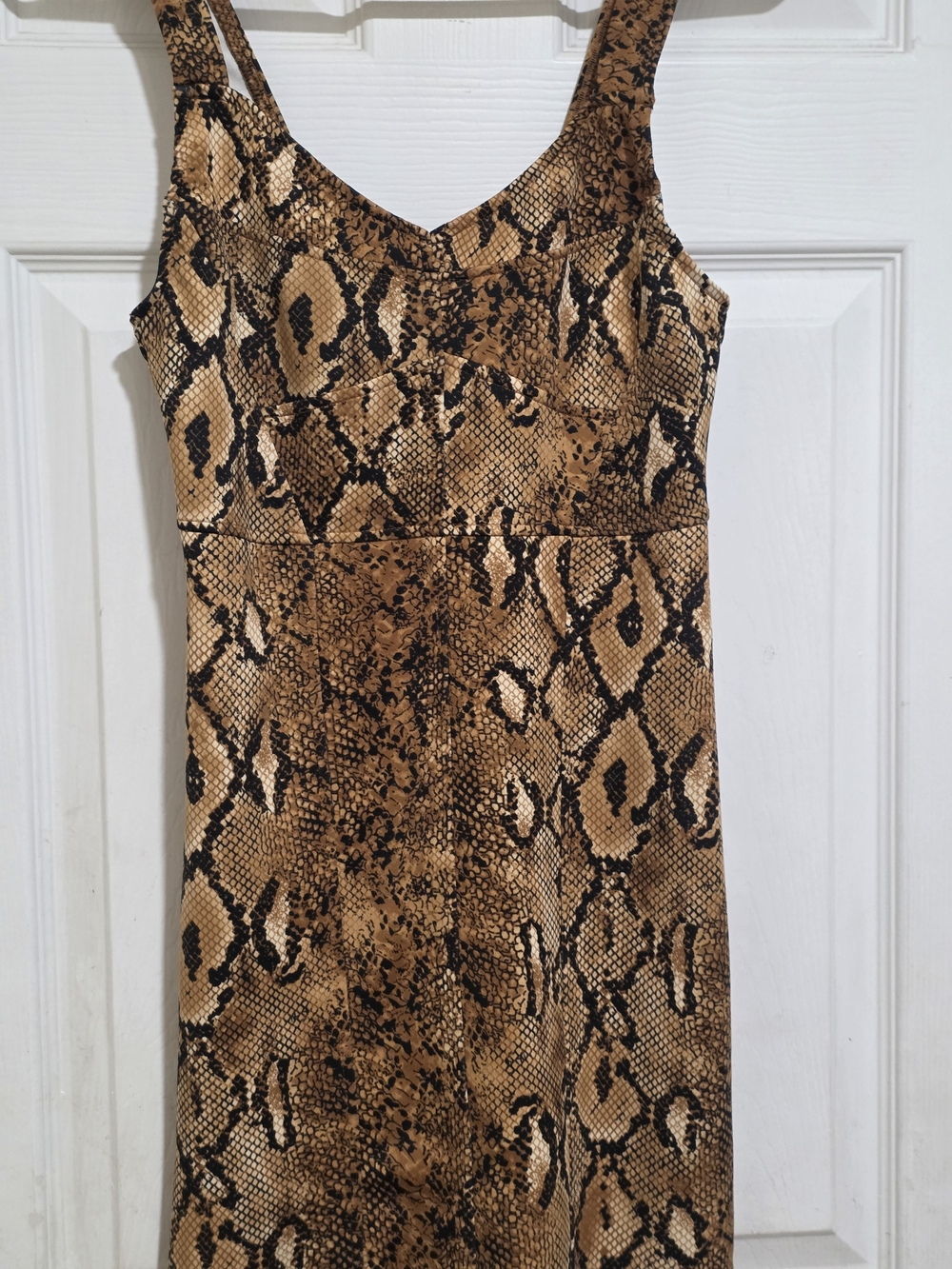 Zara Brown and Black Snake Print Mini Dress
